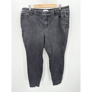 Lane Bryant High Rise Black Cotton Blend Denim Skinny Jeans Women's Size 20